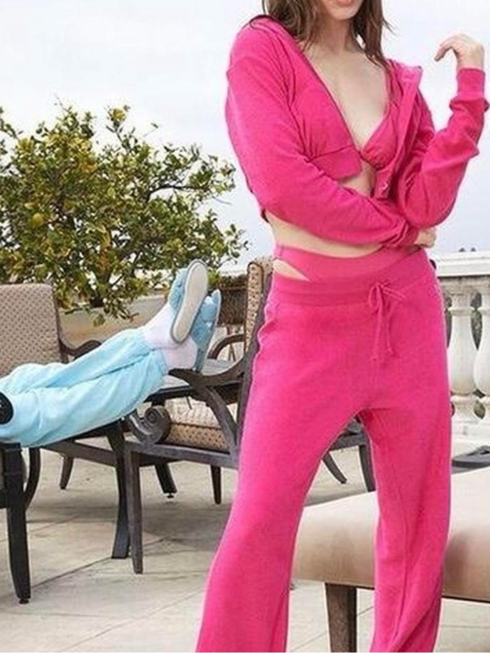 PLAYBOY Hot Pink Lounge Set - Hoodie & Drawstring Pants